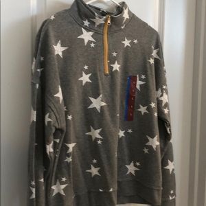 NWT stars half zip pullover